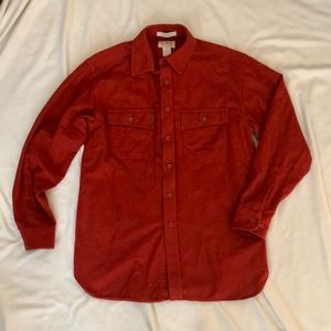 LL Bean Burnt Orange Thick Cotton Button Up